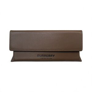 Burberry Tan Leather Eyeglass Sunglass Case w/inserts cloth
